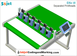 Inkjet Marking Six Separated Coding Lines