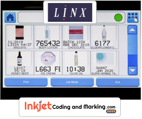 Linx Printer Touchscreen Product Image Coding
